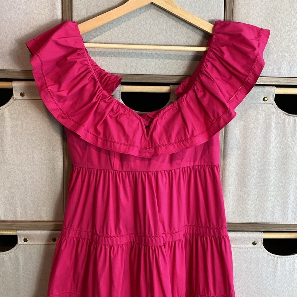 SAYLOR Hot Pink Ruffle Tiered Mini Dress - Picture 5 of 8